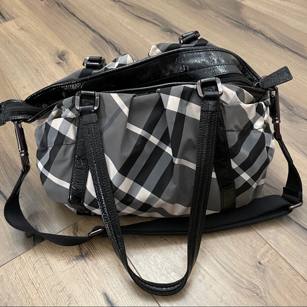 Burberry Nova Check Tote Black Nylon Diaper Bag